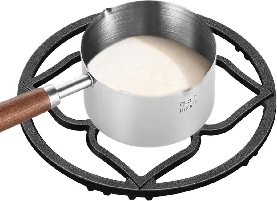 Wokbrander Ring Kookplaat Accessoire Gelijkmatige Warmte Hartvormig Ontwerp 19 cm Diameter Zwart