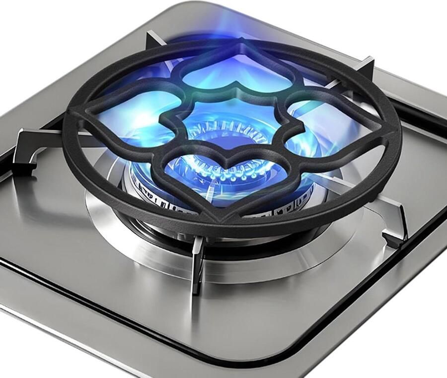 Wokbrander Ring Wokstandaard Gietijzer Gelijkmatig Koken Hartvormig Ontwerp 19 cm Zwart