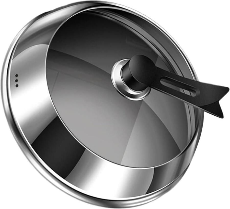Wokdeksel Glazen Universeel Deksel Koken & Bakken Met Ventilatiegat 32 CM Zilver