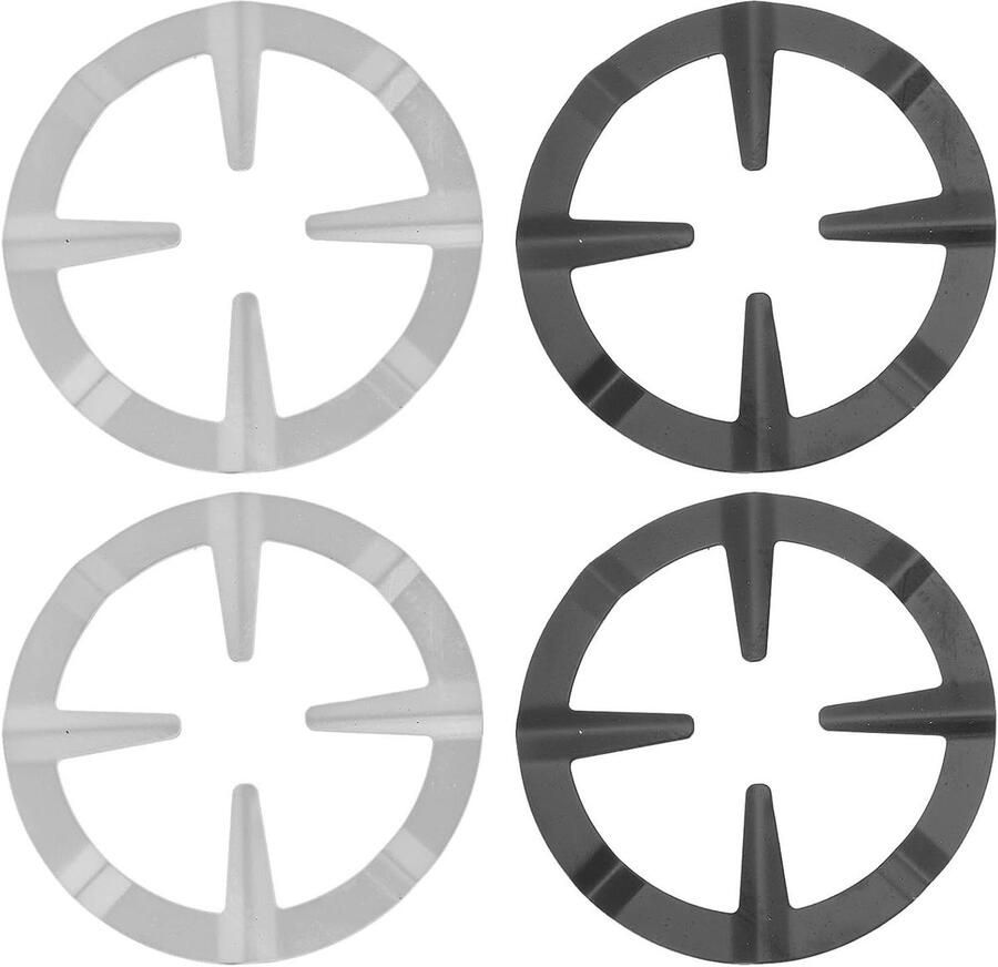 Wokhouder Gasfornuis Pannenhouder Steun Koffie Bereiden Verstevigde IJzeren Stabiliteit 13 cm Diameter Zwart Zilver