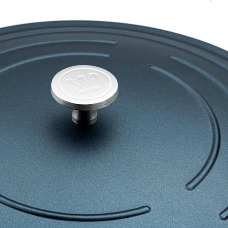 Wokpan 28 cm met deksel Geschikt voor inductie en alle fornuizen Ovenvast en Cool Touch handvat Blauw