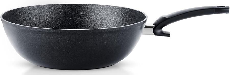 Wokpan Aluminium Aziatische pan Roerbakken en koken Krasbestendige anti-aanbaklaag 30 cm 5.2 liter Antraciet