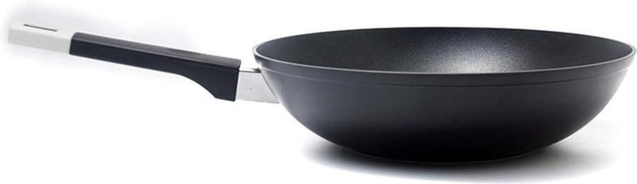 Wokpan Aluminium Koekenpan Frituurpan Koken Bakken Antiaanbaklaag 30 cm Zwart