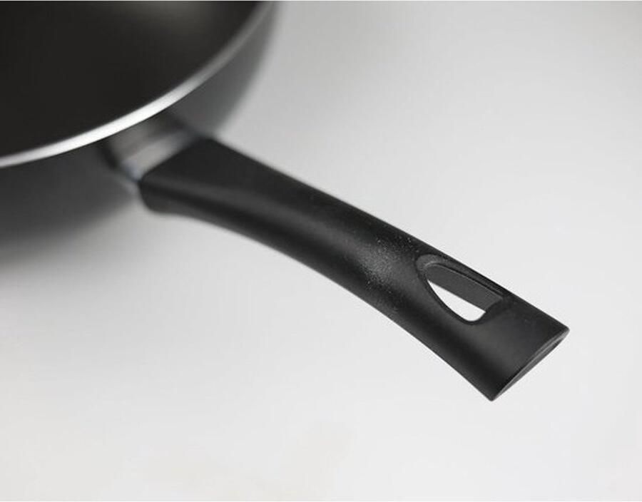 Wokpan Aluminium Roerbakpan Snel Koken Anti-aanbaklaag 30 cm Zwart