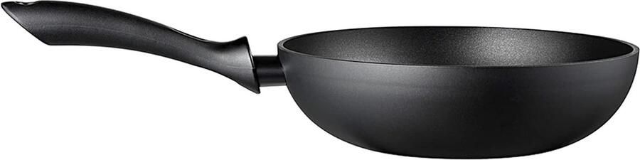 Wokpan Anti-aanbak Koekenpan Wok Aziatisch Koken ThermoPlus Bodem 28 cm Diameter Zwart