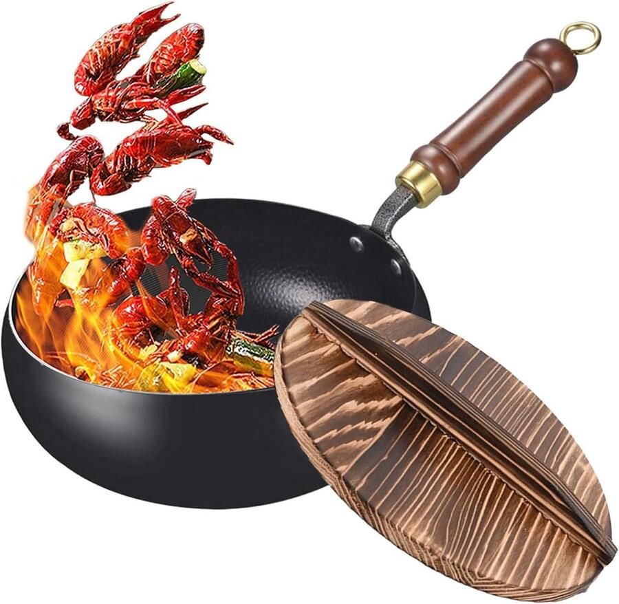 Wokpan Inductie Koekenpan Gezond Koken Natuurlijke Aroma Ontwikkeling 24 cm Meerkleurig