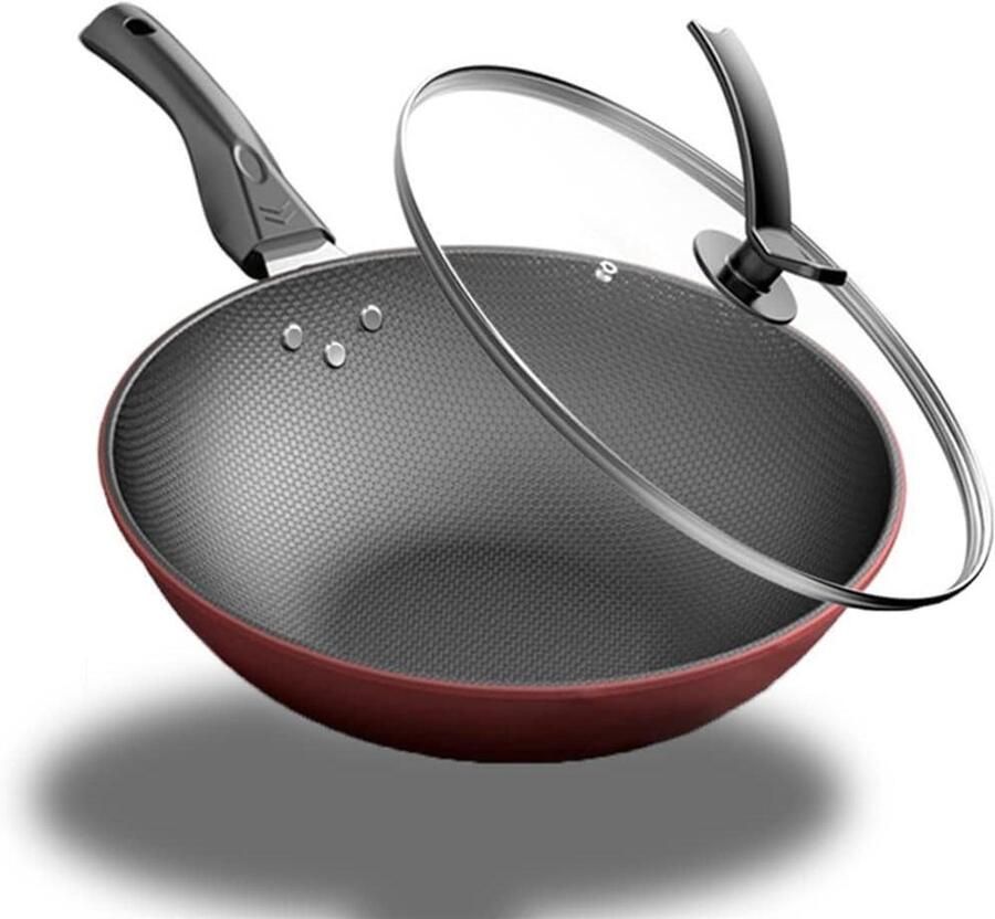 Wokpan Gietijzer Koekenpan Keukenpot Gezond Koken Ongecoat Voedingsrijk 34 cm Zwart