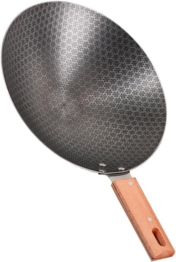 Wokpan Ijzer Roerbakpan Koekenpan Gezond Koken Snel En Uniform 35.5x24x5.5cm Grijs