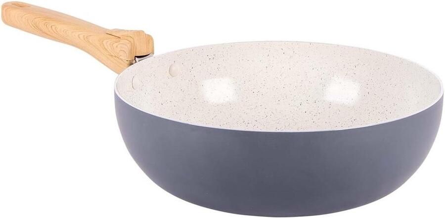 Wokpan Inductie Koekenpan Wok Compact Koken Afneembare Steel Ø26 cm Zwart