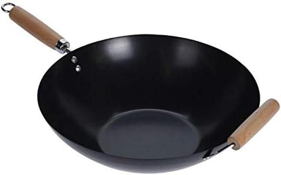 Wokpan Inductie Roerbakpan Koekenpan Lekker Koken Anti-aanbaklaag 35 cm Zwart