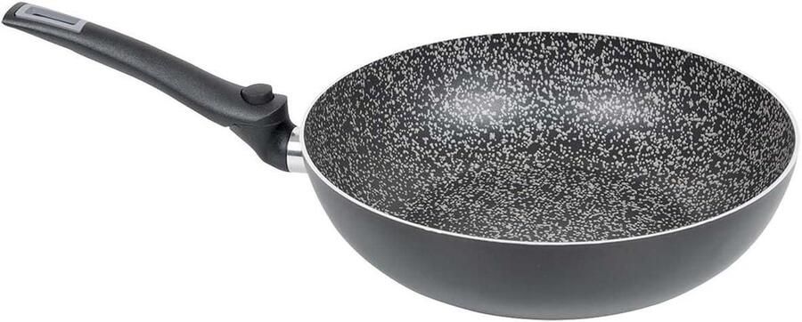 Wokpan Inductie Wok Roerbakpan Ruimtebesparend Koken Wegklapbare Handgreep Ø 28 cm Multicolor