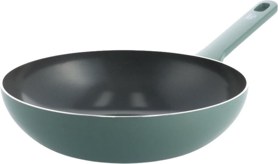 Wokpan Keramisch Koekenpan Gezond Koken PFAS-vrije Antiaanbaklaag 28 cm Blauw