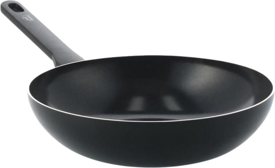 Wokpan Keramisch Koekenpan Wok Gezond Koken PFAS-Vrije Antiaanbaklaag 28 cm Zwart