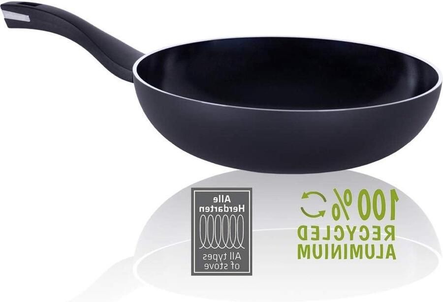 Wokpan 28 cm Gerecycled Aluminium Anti-aanbak voor Inductie en Alle Fornuizen