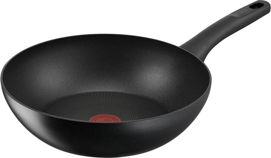 Wokpan Koekenpan Gezond Koken Warmte Indicator 28 cm Zwart