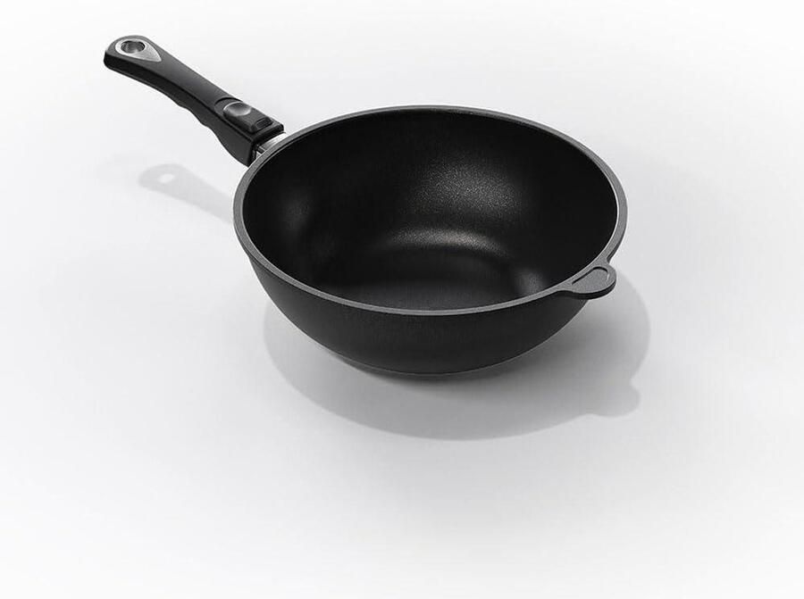 Wokpan Koekenpan Inductie Koken Afneembare Steel 28 cm Ø Zwart