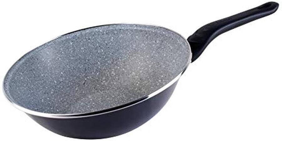 Wokpan Koekenpan Koken en Bakken Dubbele Antiaanbaklaag 28 cm Donkergrijs