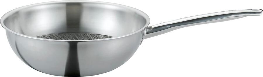 Wokpan Koekenpan Koopmanspan Gezond Koken Krasbestendig 28 cm Zilverkleurig