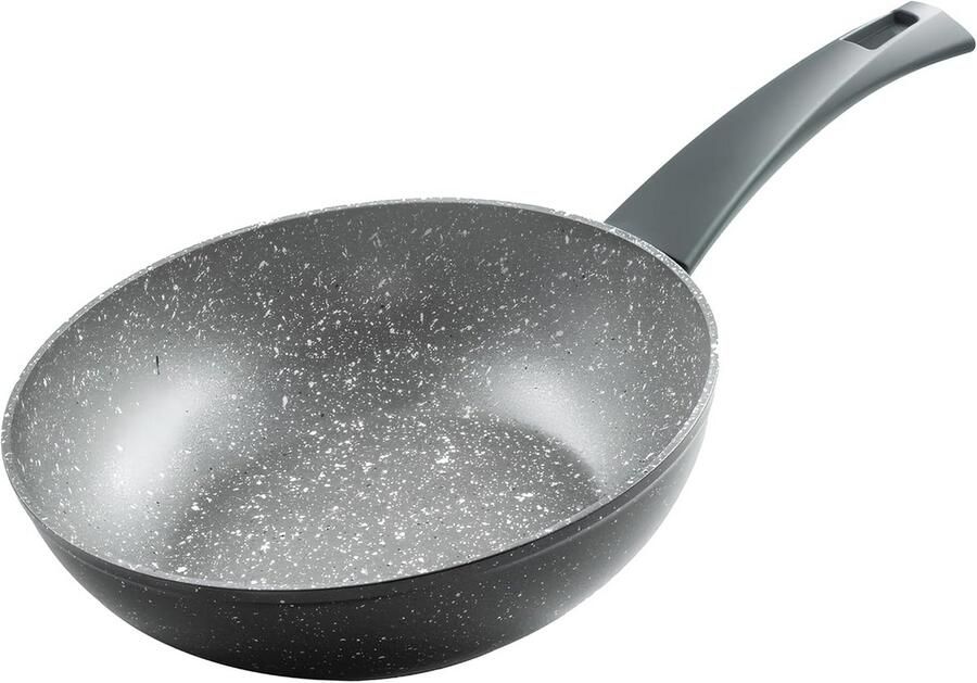 Wokpan Koekenpan Lekker Koken Antiaanbaklaag 24 cm Grijs