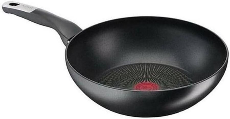 Wokpan Koekenpan Roerbakpan Rond Snel Koken Gietijzer Materiaal 2.7 Liter Zwart