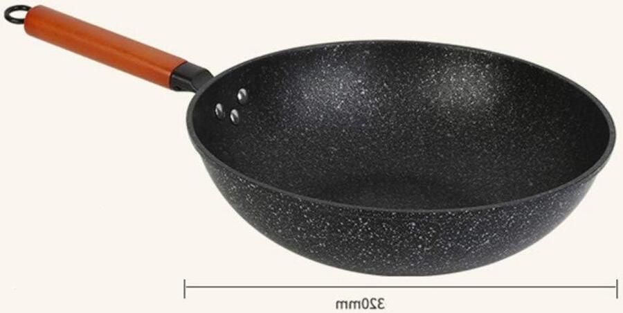 Wokpan Maifanshi Multifunctionele anti-aanbaklaag Geen olie Rookpot Huishoudelijke Wok met platte bodem Shabu-shabu Hete stoofpot Gasfornuis Inductiekookplaat Universele pot voor k