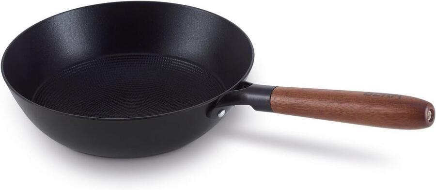 Wokpan Mandala Koekenpan Lekker Koken PFAS-vrije Coating 24 cm Zwart