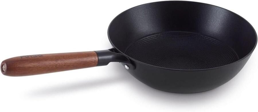 Wokpan Mandala Koekenpan Lekker Koken PFAS-vrije Coating 24 cm Zwart