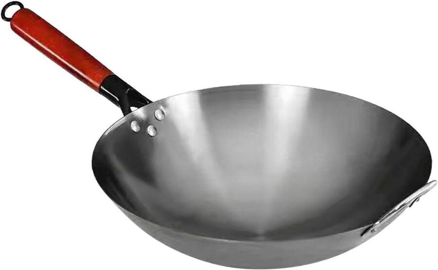 Wokpan met anti-aanbaklaag Koekenpan Wok Veelzijdig Koken Gelijkmatige Warmteverdeling 40 cm Zwart