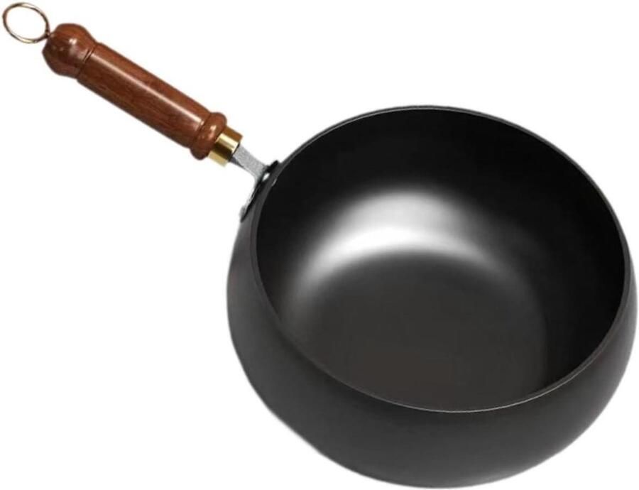 Wokpan met antiaanbaklaag Diepe kookpan Snel koken Gelijkmatige warmteverdeling 24 cm Zwart