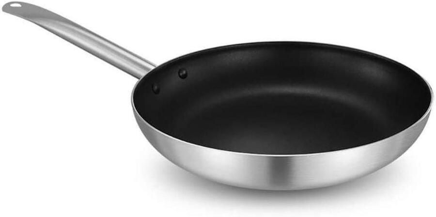 Wokpan Antiaanbak Koekenpan Braadpan Veelzijdig Koken Voor Alle Vuurtypes 24 cm Zwart