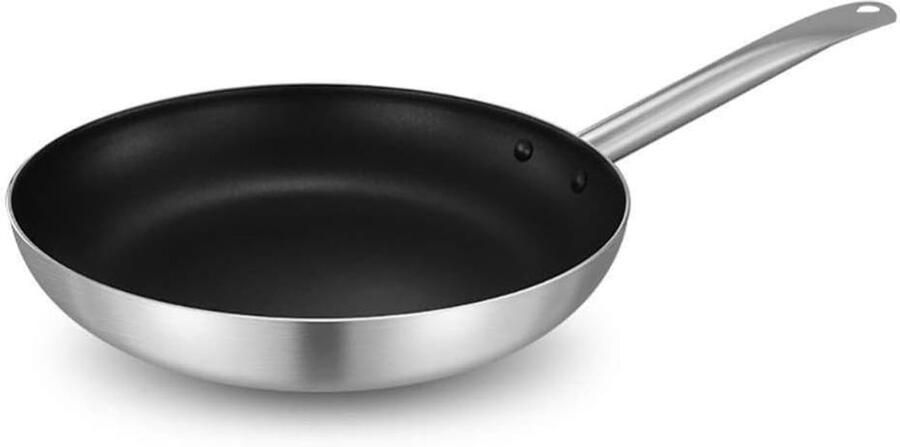 Roestvrijstalen Wokpan Koekenpan met anti-aanbaklaag Allround koken Geschikt voor alle warmtebronnen 32cm