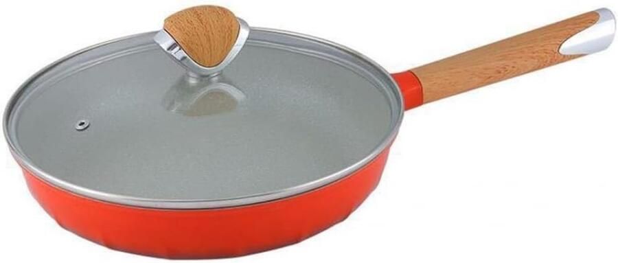 Wokpan met Deksel Roerbakpan Koekenpan Snel Koken Granieten Coating 6 Kwarts Zwart