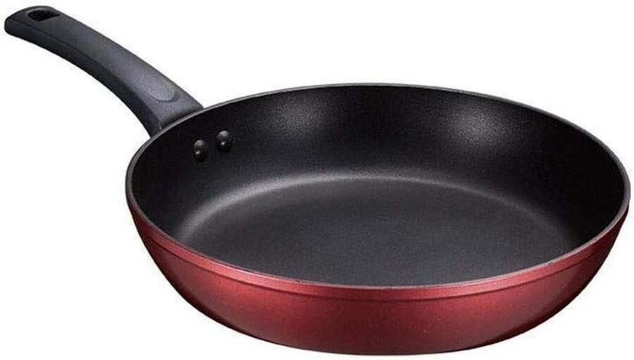 Wokpan met Deksel Roerbakpan Snel Koken Antiaanbaklaag 26 cm Wijnrood