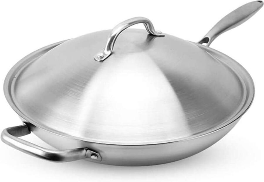 Wokpan met deksel Roerbakpan Snel koken Krasbestendige coating 36 cm