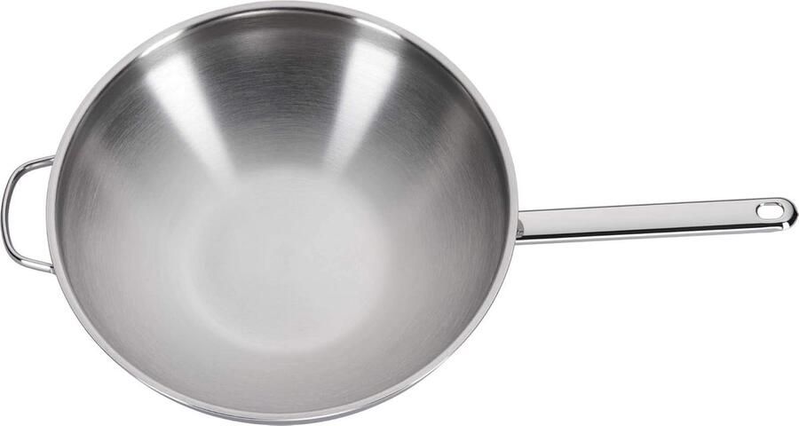 Wokpan met Handvat Roerbakpan Koekenpan Snel Koken Antikleef Coating 32 cm Zilver