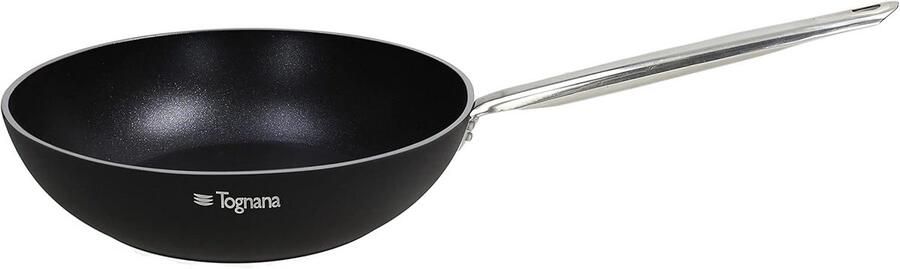Wokpan met Handvat Roerbakpan Snel Koken Diamantversterkte Coating 30 cm Zwart
