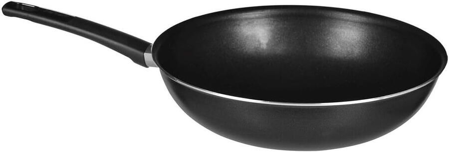Wokpan Roerbakpan Aziatisch Koken Antiaanbaklaag Ø 28 cm Zwart