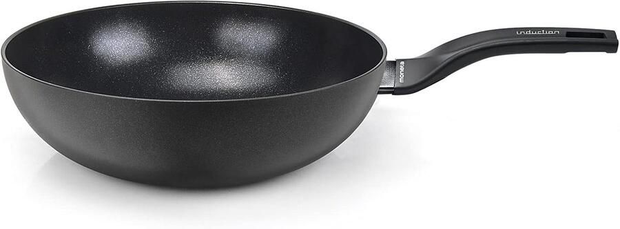 Wokpan Roerbakpan Aziatisch Koken Antiaanbaklaag 30 cm Zwart