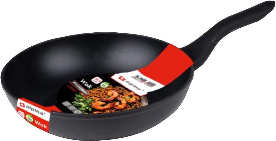 Wokpan Roerbakpan Aziatisch Koken PFOA-vrij Ø 20 cm Zwart