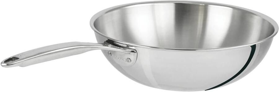 Wokpan Roerbakpan Aziatisch Koken Roestvrij Staal 32 cm Zilver