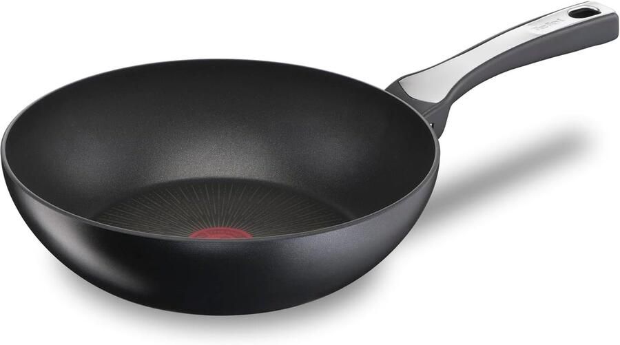 Wokpan Roerbakpan Aziatisch Koken Sterke Titanium Coating 28 cm Zwart