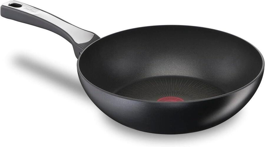 Wokpan Roerbakpan Koekenpan Gezond Koken Titanium Coating 28 cm Zwart