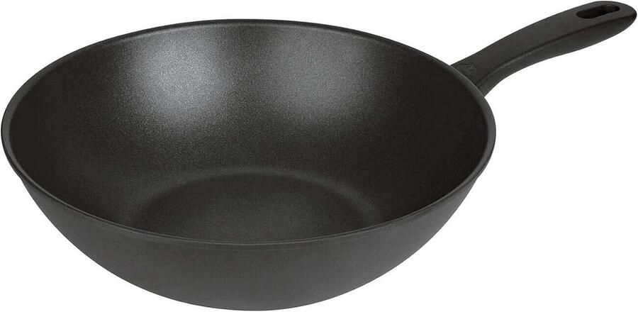 Wokpan Roerbakpan Aziatisch Koken Vaatwasserbestendig 30 cm Zwart