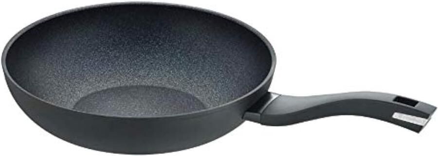 Wokpan Roerbakpan Gezond Koken Antiaanbaklaag Skin Technology 28 cm Zwart