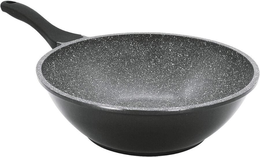 Wokpan Roerbakpan Gezond Koken Extra Diep Design 30 x 30 x 10 cm Zwart