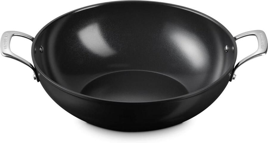 Wokpan Roerbakpan Gezond Koken Keramische Anti-aanbaklaag Ø32cm Zwart