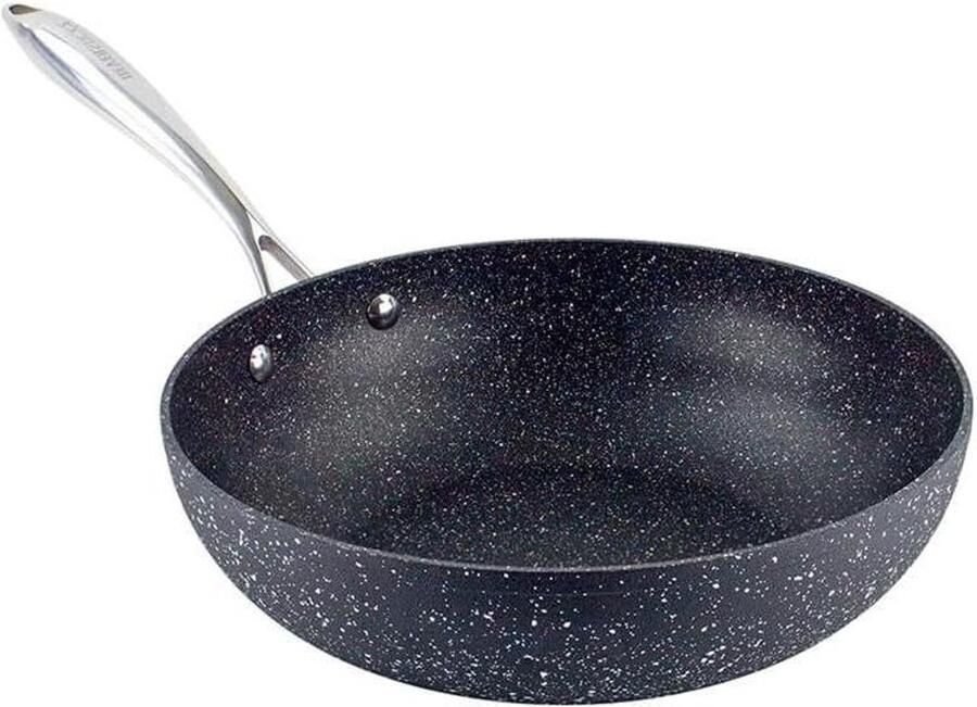 Wokpan Roerbakpan Gezond Koken Sterke Anti-aanbaklaag 28 cm Zwart