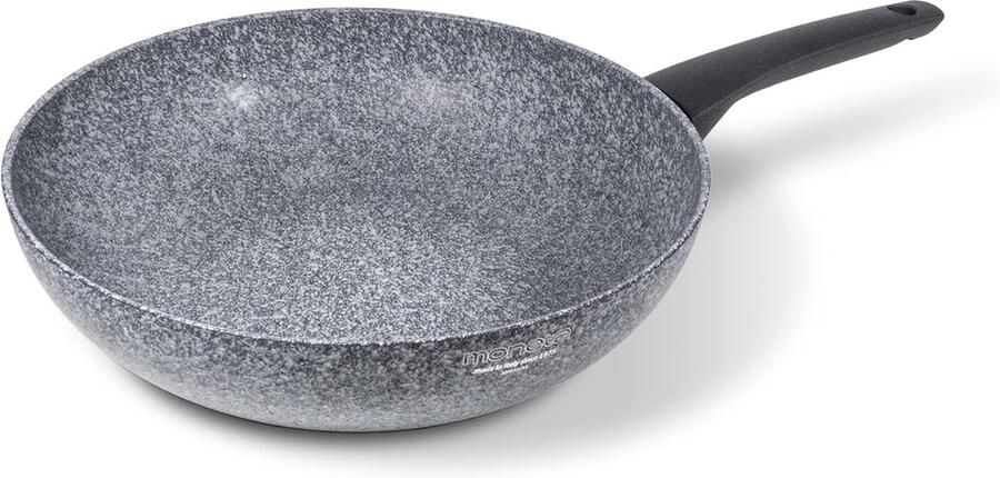 Wokpan Roerbakpan Gezond Koken Versterkt met mineralen 28 cm Zwart