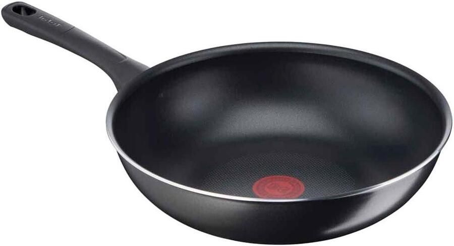 Wokpan Roerbakpan Grote maaltijden koken Titanium antiaanbaklaag 28 cm Zwart