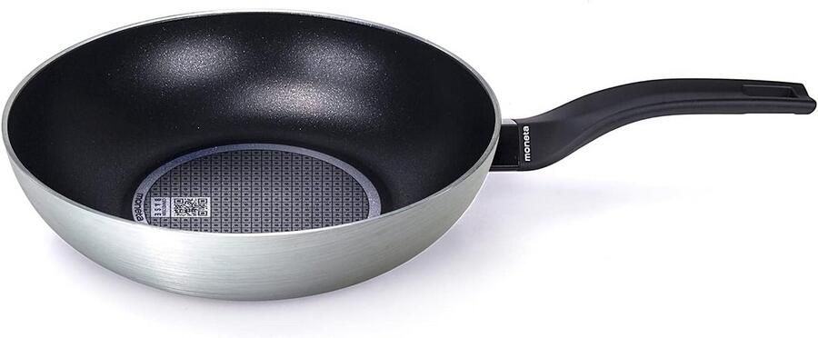 Wokpan Roerbakpan Lekker Koken Innovatieve QR Code 28 cm Zwart